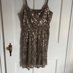 Express Gold Sequin Dress